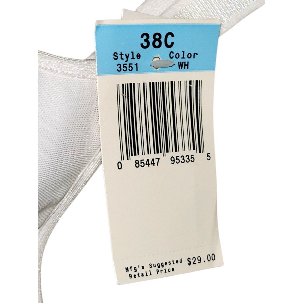 Bali 3551 Cooling Effects Shaping UW Bra Mesh Floral Cut Outs Women's 38C White - Picture 3 of 5